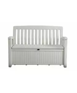 Cassapanca keter 'patio storage bench' in resina bianco, 132x61,2x89 cm